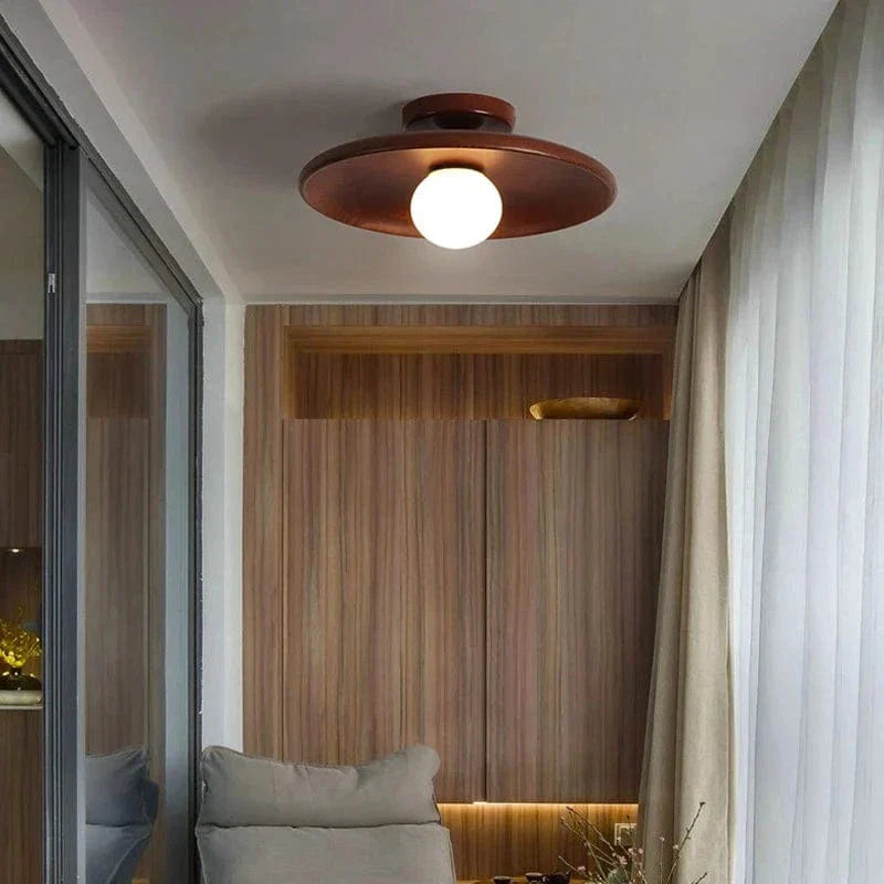 Elegant Handcrafted Wooden LED Ceiling Lamp